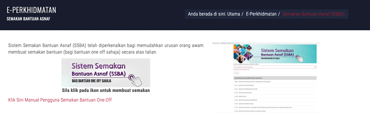 Guna Sistem Semakan Bantuan Asnaf (SSBA) Untuk Check Bayaran Bantuan Zakat MAIK. Lebih Mudah & Efektif!