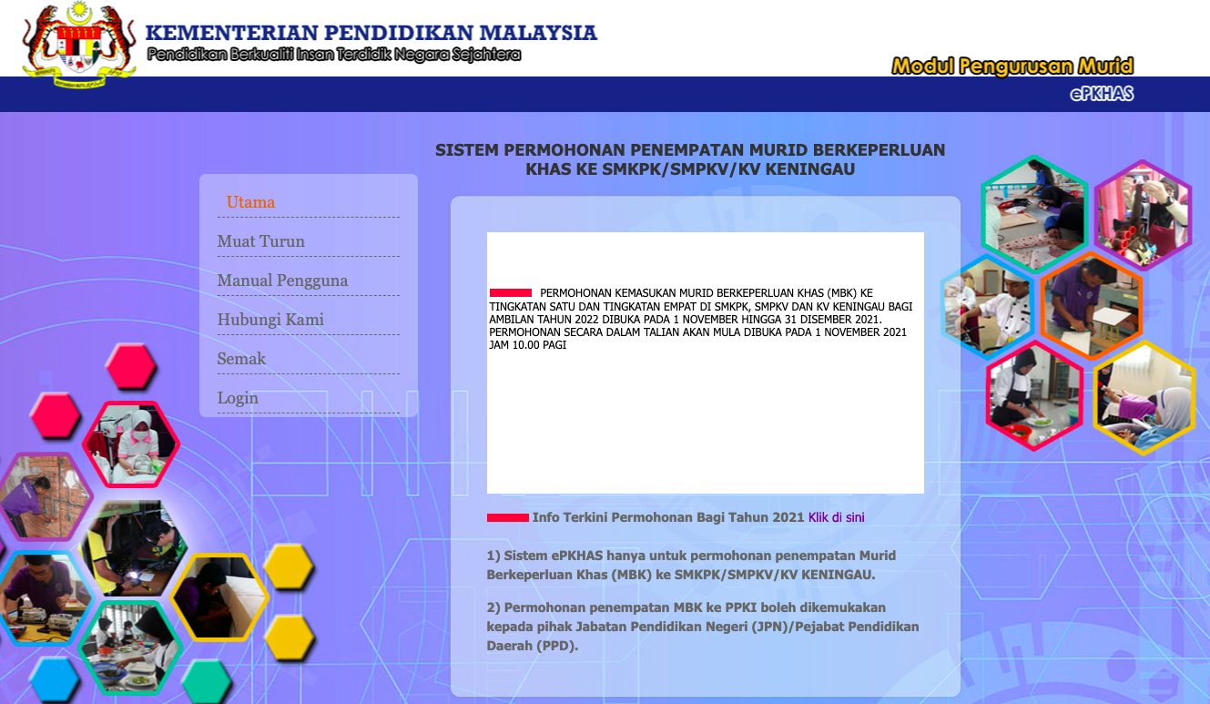 Cara Mohon Kemasukan Murid Berkeperluan Khas (MBK) Ambilan 2022. Klik Sini Untuk Mohon