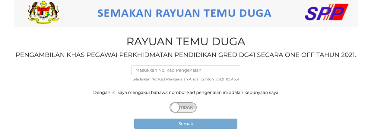 [SPP] Rayuan Temuduga Pengambilan Khas Pegawai Perkhidmatan Pendidikan Gred DG41 One-Off 2021 