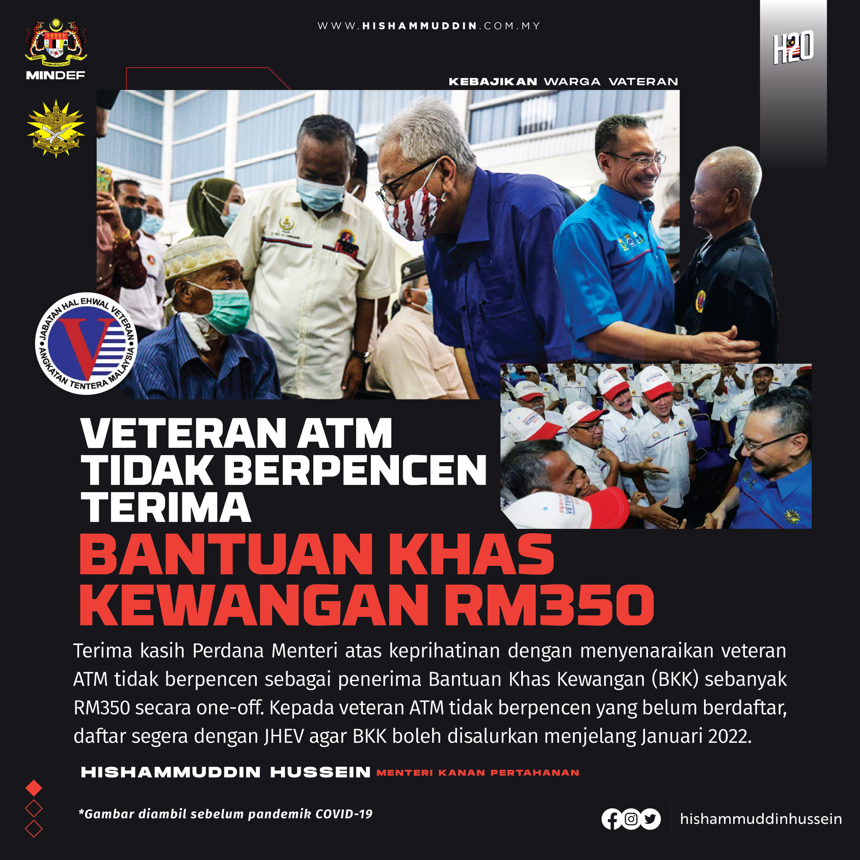Veteran ATM Tidak Berpencen, Daftar Dengan JHEV Untuk Dapat BKK RM350