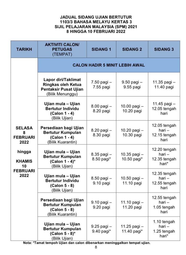 Jadual Lengkap Tarikh SPM, STAM, UPBA Sesi 2021/2022. Klik & Download Untuk Rujukan