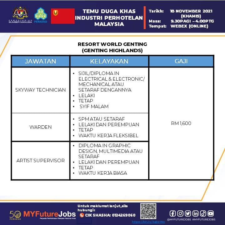 Pelbagai Jenis Jawatan Bidang Perhotelan Dibuka! Daftar Disini Untuk Panggilan Temuduga
