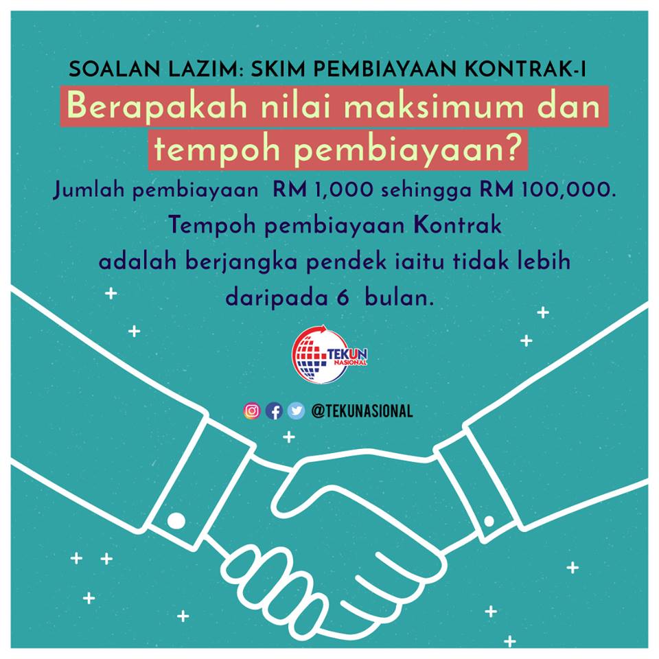 Cara Mohon Skim Pembiayaan Kontrak-i Tekun Nasional Sehingga RM100,000