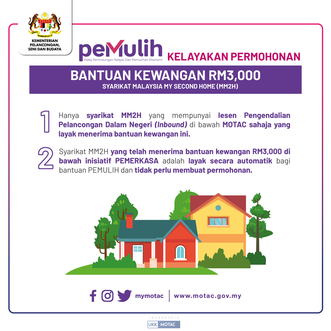 Bantuan Kewangan RM3,000 My Second Home MOTAC. Ini Cara Mohon