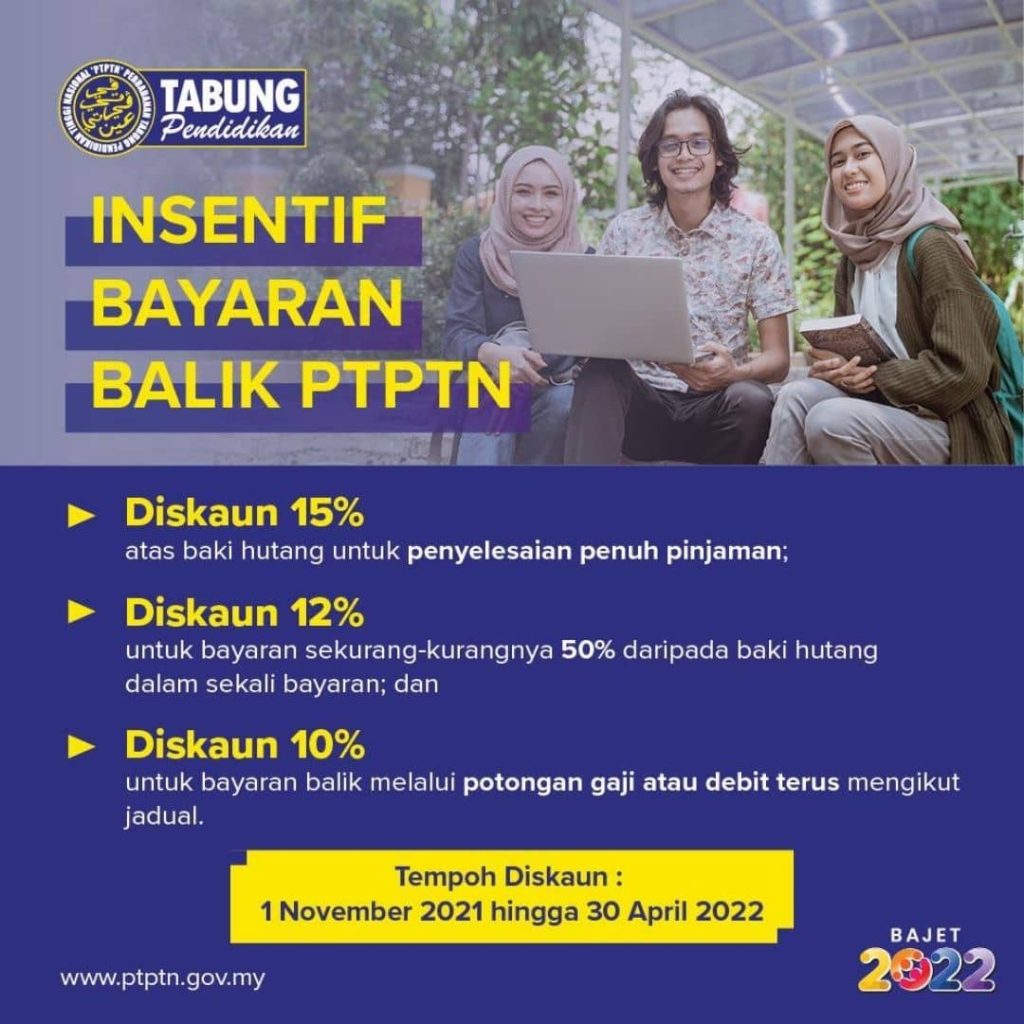 Nak Tahu Tak? Bayar PTPTN Secara Debit Boleh Dapat Diskaun Sehingga 10% 