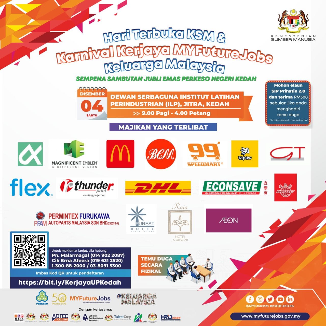 Temuduga Di Karnival Kerjaya MyFutureJobs Keluarga Malaysia. Boleh Mohon SIP Prihatin 2.0 RM300 Sebulan