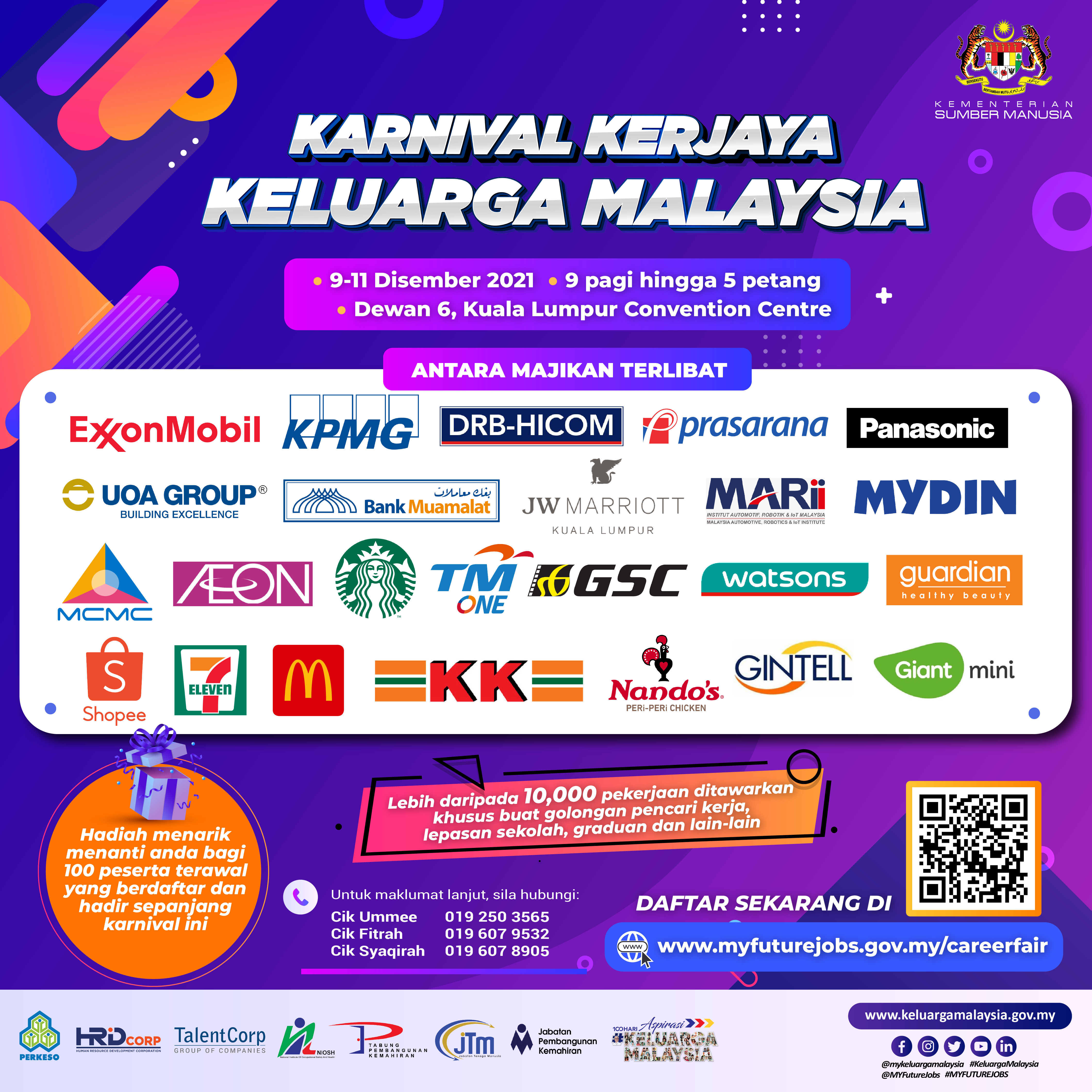 Lebih 24,100 Peluang Pekerjaan Di Karnival Kerjaya Keluarga Malaysia. Jangan Tunggu Lagi!