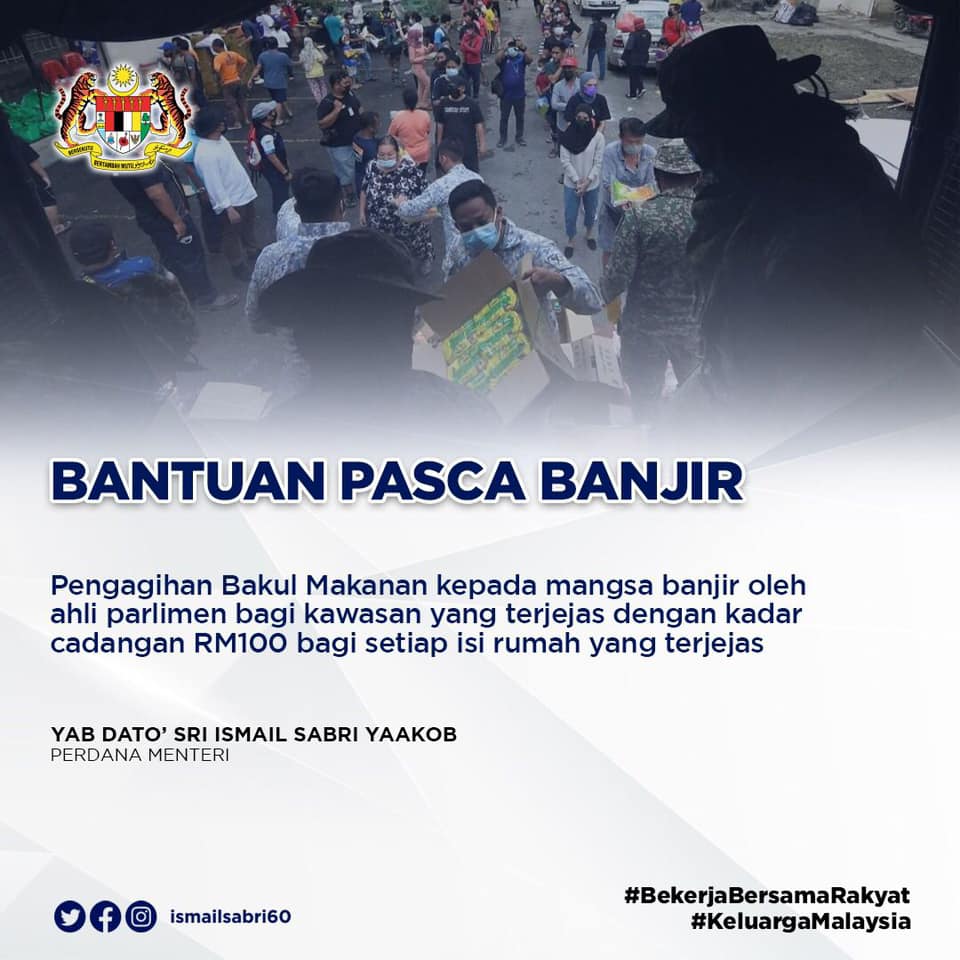 Pengagihan Bakul Makanan RM100 & Kaedah mySTEP Bantu Mangsa Banjir di Pahang, Selangor