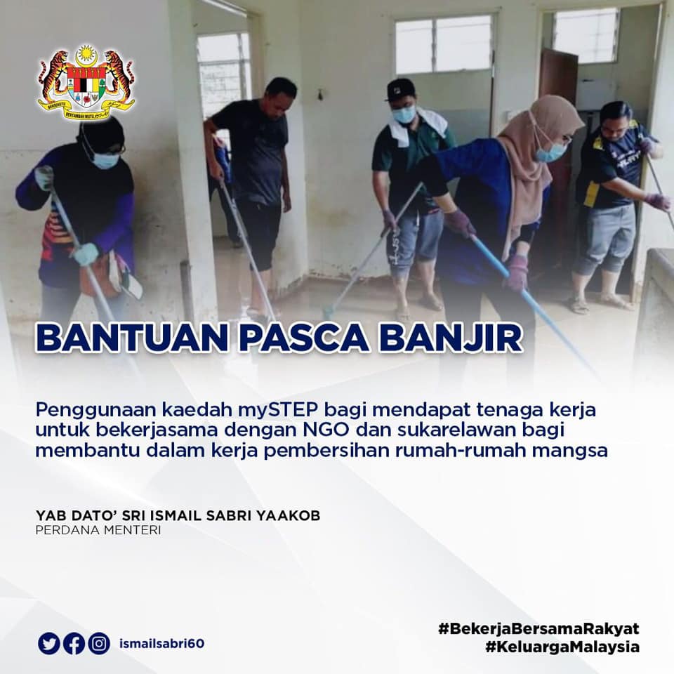 Pengagihan Bakul Makanan RM100 & Kaedah mySTEP Bantu Mangsa Banjir di Pahang, Selangor