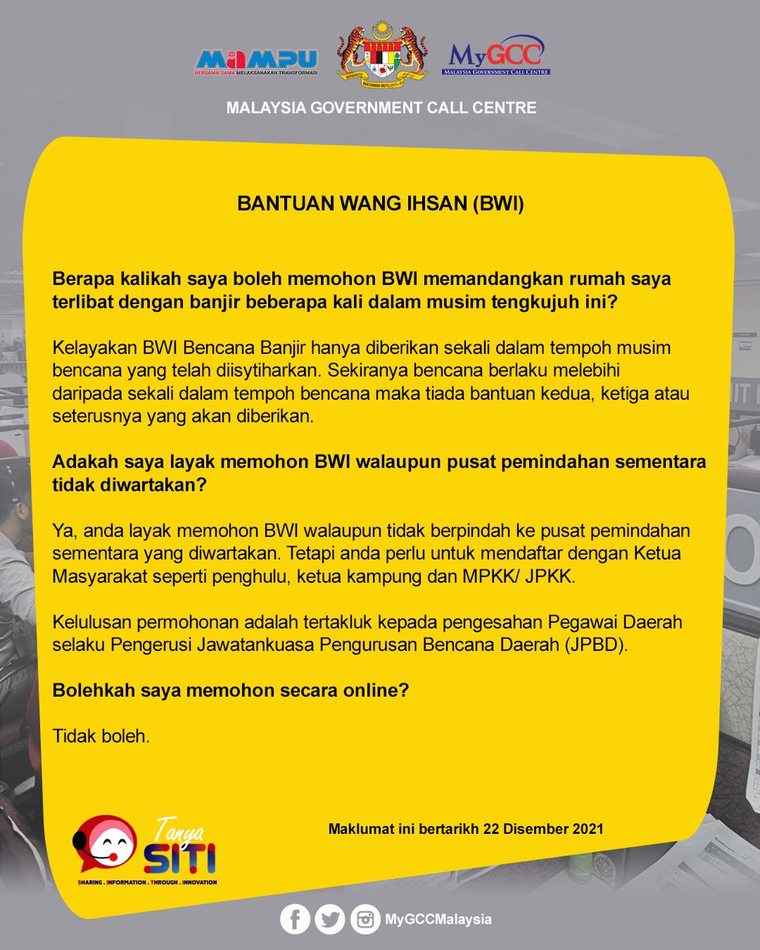 Siapa Layak Mohon Bantuan Wang Ihsan (BWI) Bencana Banjir & Bagaimana Cara Mohon? 