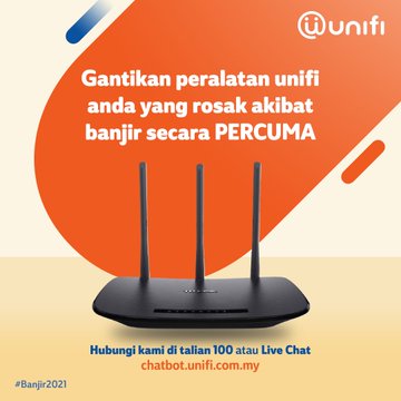 Gantian Peralatan Unifi Percuma Kepada Pelanggan Mangsa Banjir. Ini Cara Mohon Gantian Free