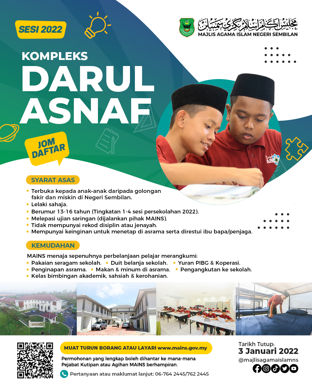 Cara Mohon Kemasukan Ke Kompleks Darul Asnaf Negeri Sembilan Sesi 2022