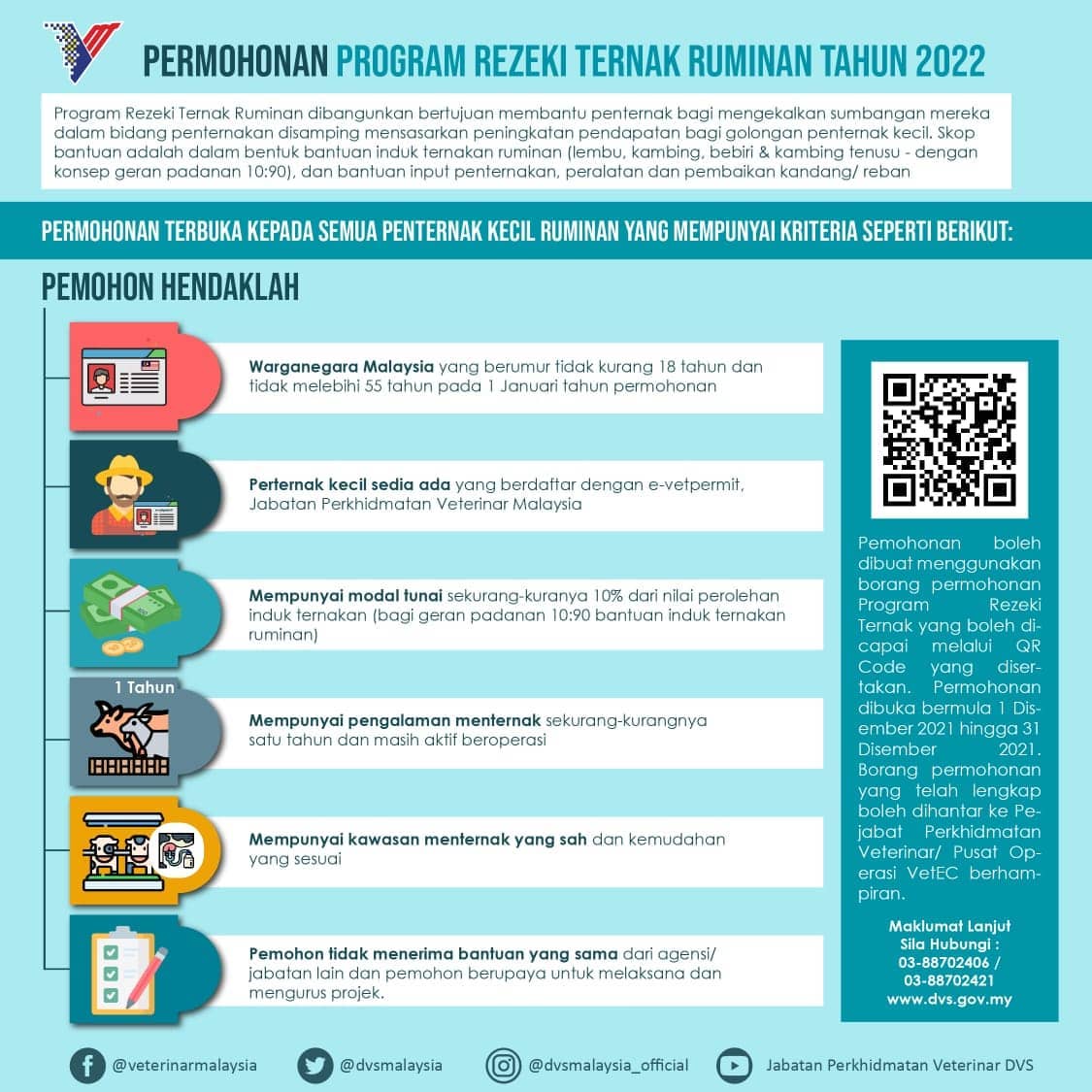 Cara Mohon Program Rezeki Ternak Ruminan Tahun 2022. Imbas QR Code Disini Untuk Mohon
