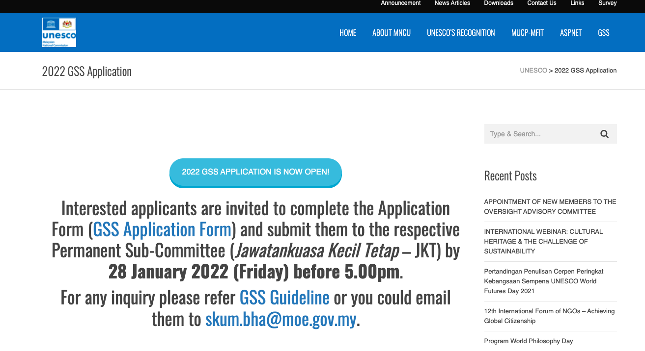 Cara Mohon Program Geran Sumbangan SKUM (GSS) UNESCO. Terima Sumbangan Kewangan Untuk Pelbagai Aktiviti