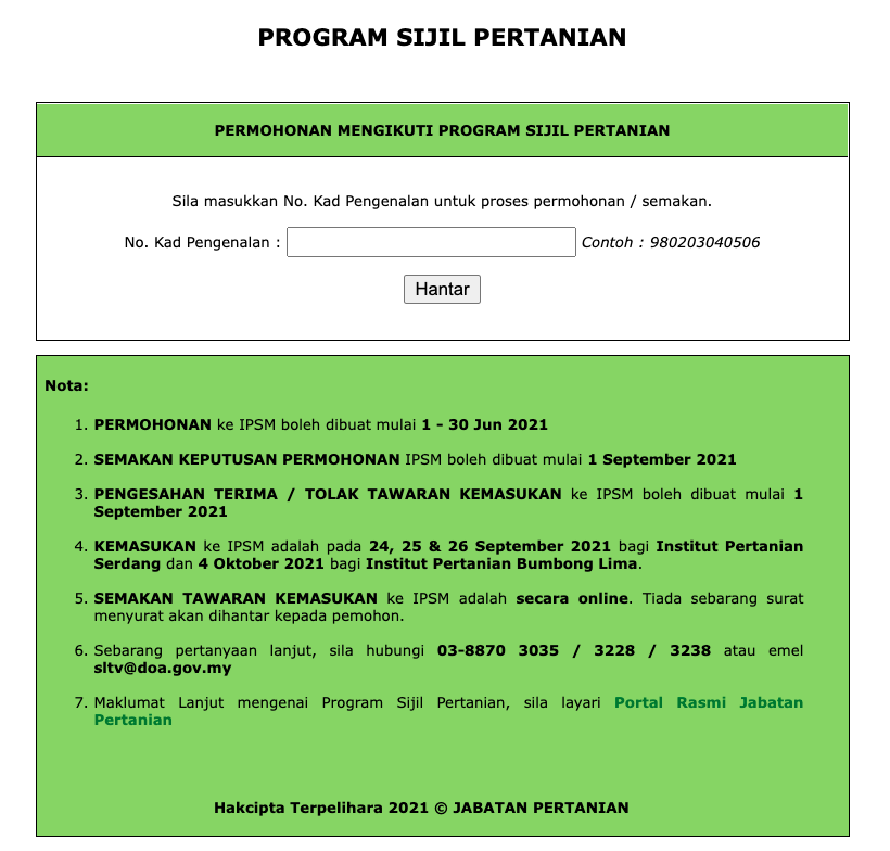 Cara Mohon Sijil Pertanian Malaysia, Sabah. Apakah Syarat Kelayakan Permohonan?