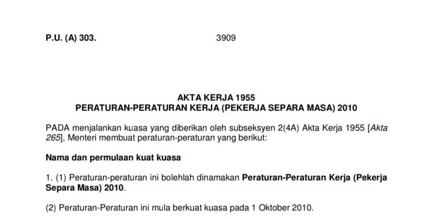 Pekerja Part Time Je! Tapi Ketahui Hak Anda Walaupun Sebagai Pekerja Part Time Sahaja