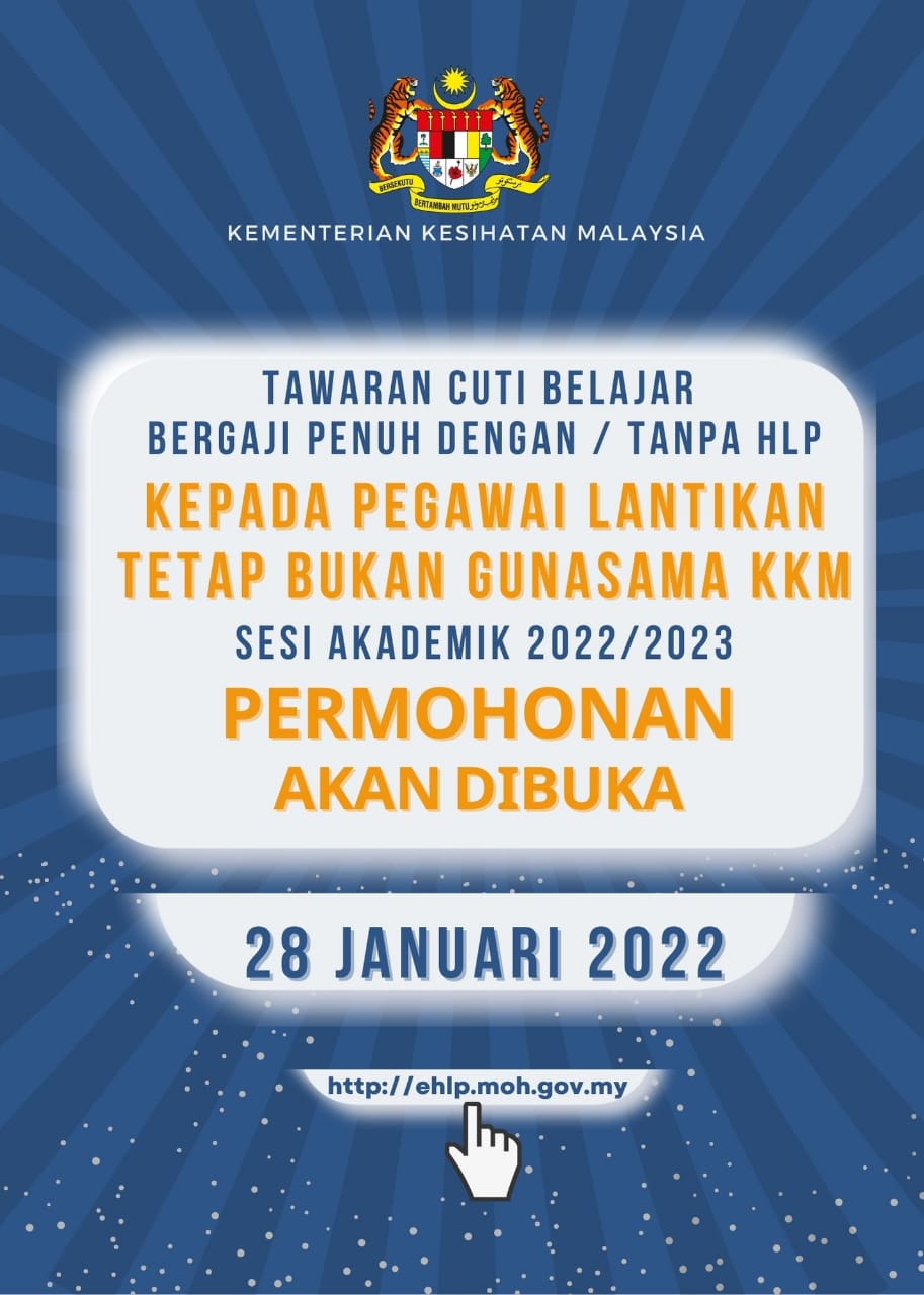 Cara Mohon eHLP KKM, Cuti Belajar Bergaji Penuh Pegawai Lantikan Tetap Bukan Gunasama KKM