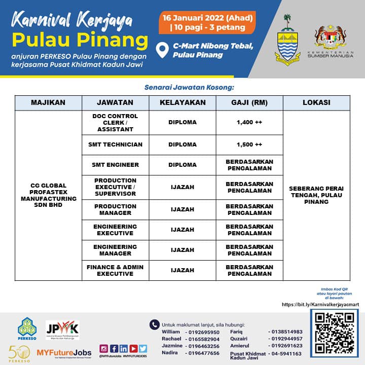 Lebih 3,000 Jawatan Di Kerjaya Pulau Pinang (Penang Future Job), Pemilik Ijazah Hingga SPM Di Alu-Alukan!