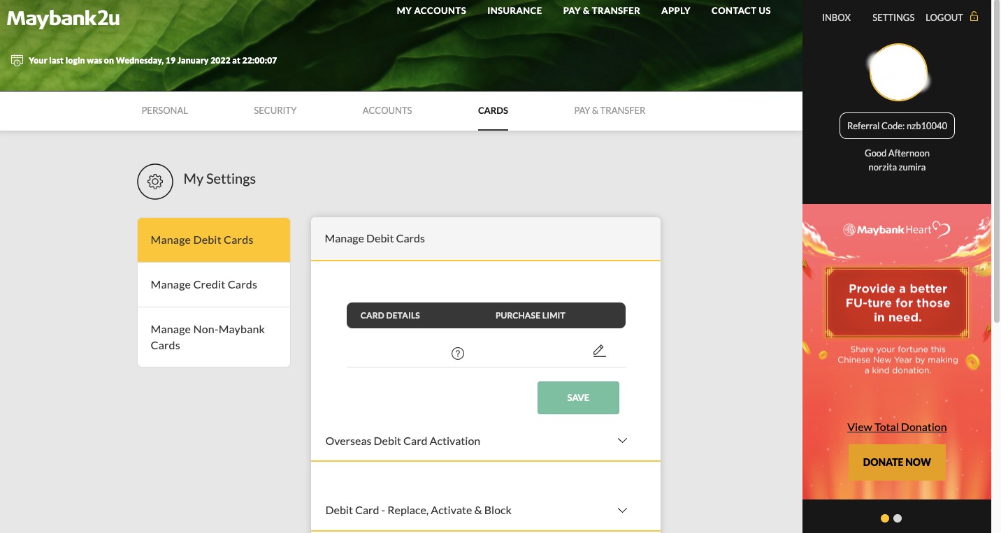 Cara Tukar Kad Debit Tamat Tempoh Secara Online, Tak Perlu Ke Bank
