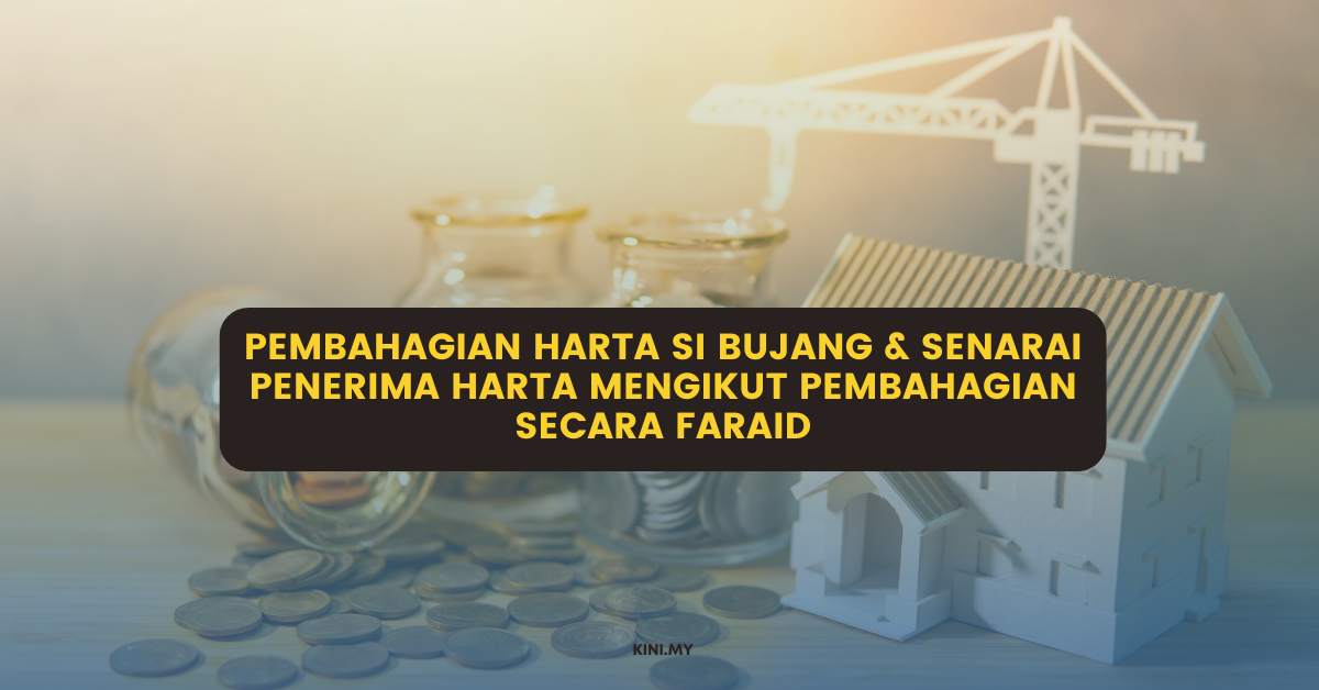 Pembahagian Harta Si Bujang & Senarai Penerima Harta Mengikut Pembahagian Secara Faraid