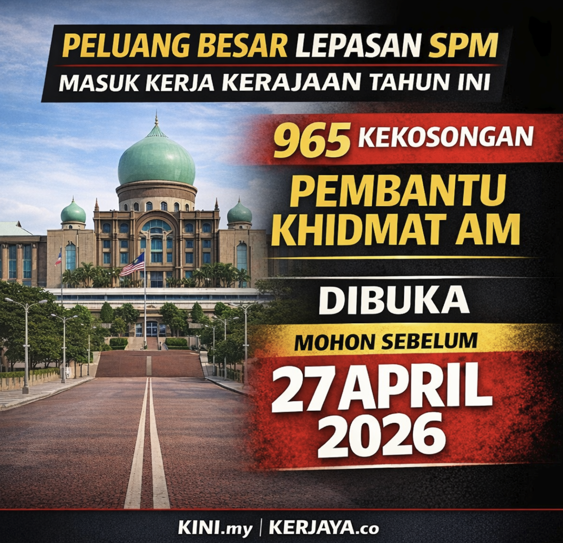 965 Kekosongan Jawatan Pembantu Khidmat Am Gred H1 (Pemanduan) Dibuka – Mohon Sebelum 27 April 2026